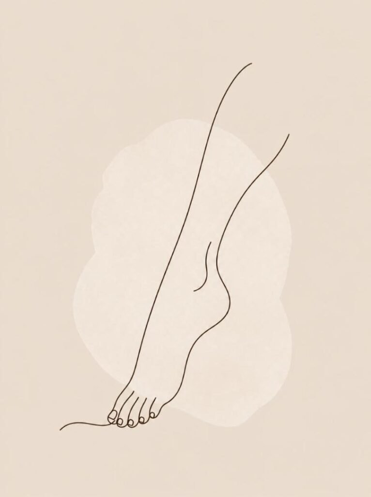 Line drawing of a graceful foot